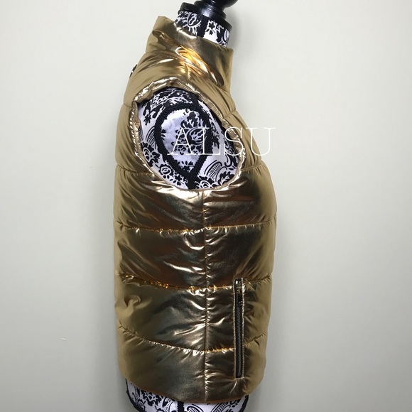 Michael Kors Vest 17Fashion Basics Metallic Gold W - Picture 4 of 8